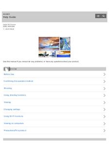 Sony Cyber-shot WX350 manual. Camera Instructions.